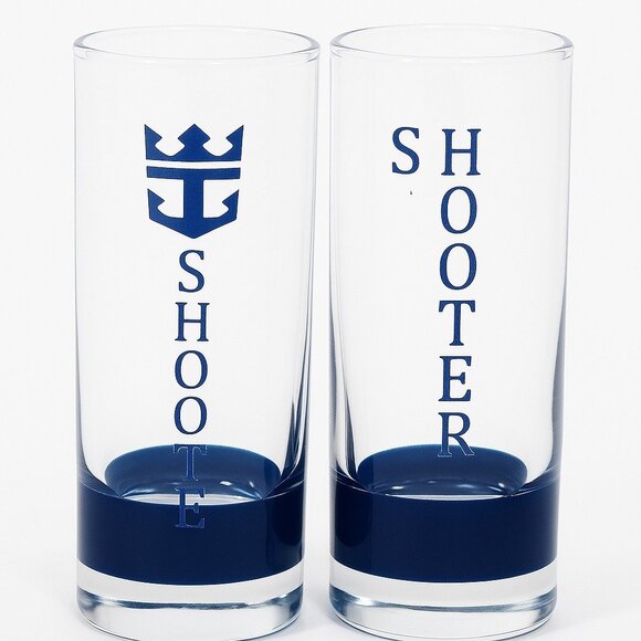 Royal Caribbean Other - Royal Caribbean Cruise Line  Shooter Shot Glass Set Of 2 Ship Emblem 3.5” France